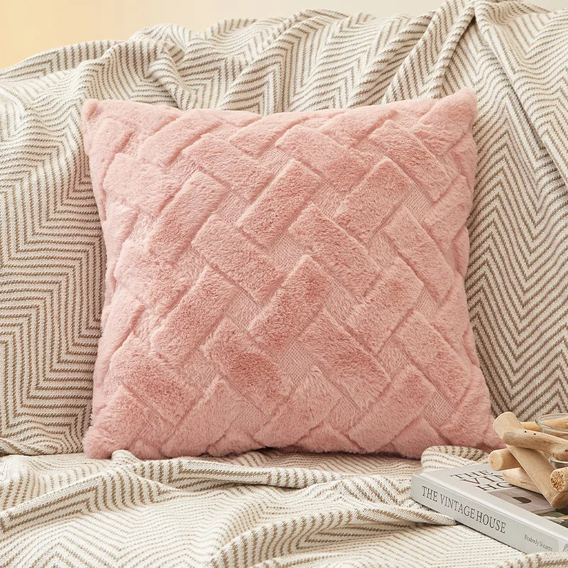 TESS14 - Federa per cuscino in peluche 45x45cm 30x50cm per divano