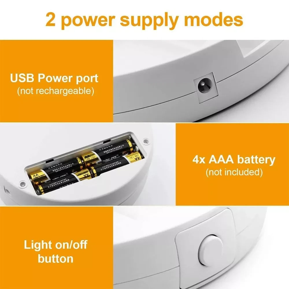 ACCL34 - Specchio per il trucco a LED a doppia faccia con batteria o USB