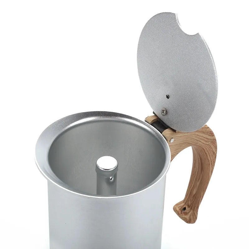 CAFT2 - Caffettiera Moka da 3/6 Tazze Caffettiera in Alluminio