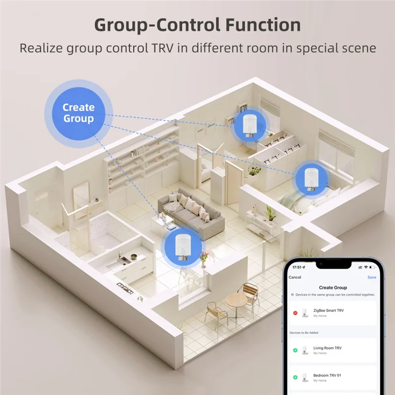 EFFIE7 - Valvola termostatica per radiatore Tuya Wifi Smart