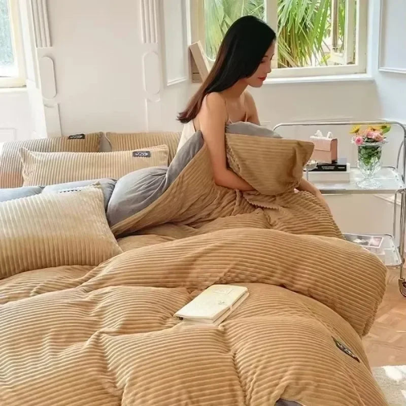 SONN13 - Copripiumino in velluto per letto 150/180/200/220