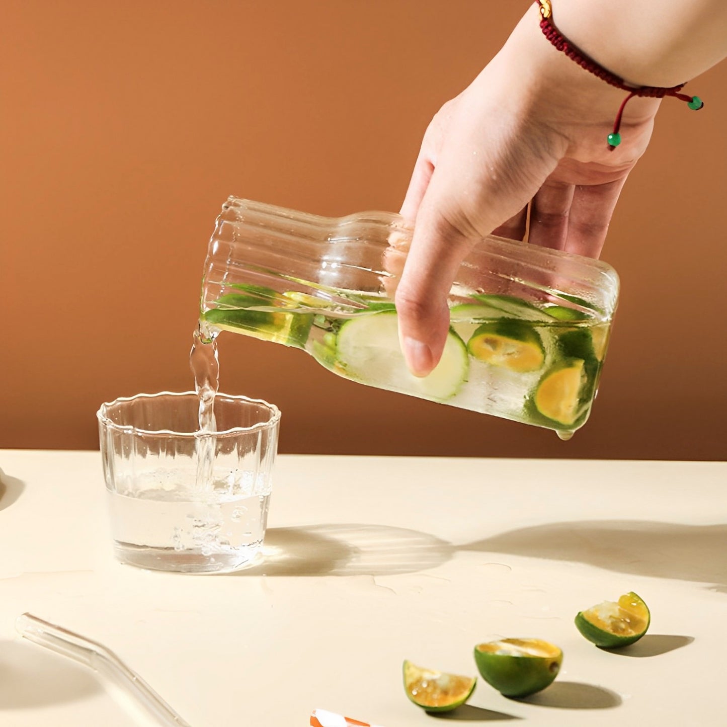 ACCT12 - Set di bottiglie d'acqua in vetro da 550 ml/600 ml