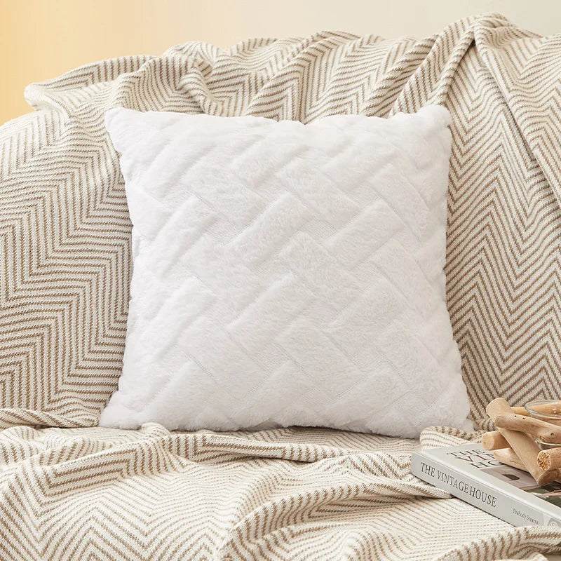 TESS14 - Federa per cuscino in peluche 45x45cm 30x50cm per divano