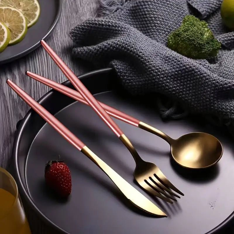 ACCT17 - Set di posate in acciaio inossidabile con scatola portaoggetti