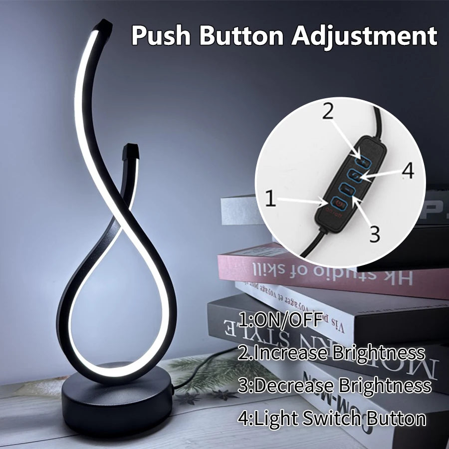 ILLR15 - Lampada da comodino a LED moderna a spirale dimmerabile