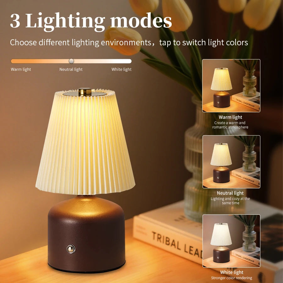 ILLR7 - Lampada da comodino per camera da letto, luce notturna a LED, dimmerabile