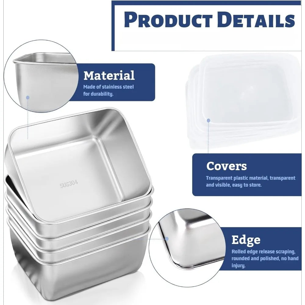 CONS4 - Contenitori per alimenti in acciaio inossidabile con coperchi