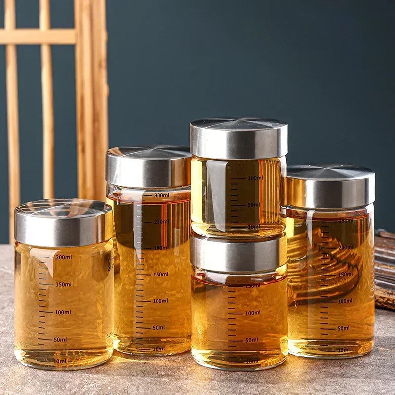 CONS25 - Bottiglia di vetro da 100-500 ml con scala