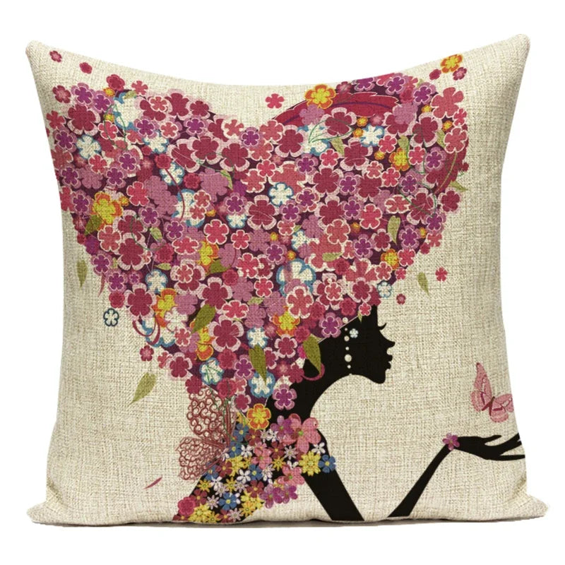 TESS19  - Federa per cuscino decorativo fata dei fiori