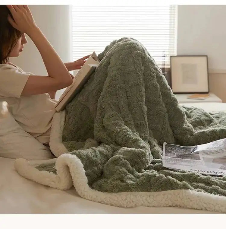 TESL13 - Coperta di lana morbida per letto e divano