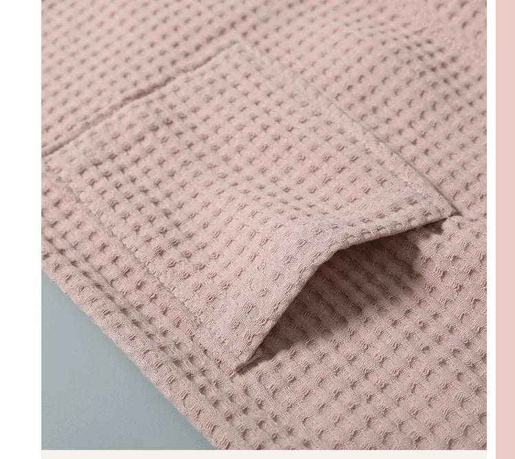 BAGC21 - Accappatoio in cotone da bagno lungo a nido d'ape