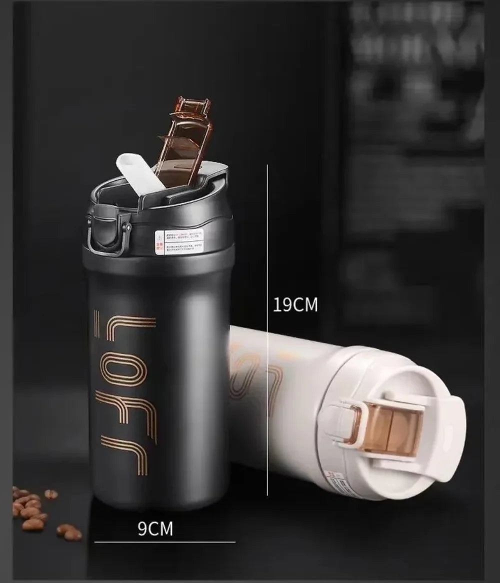 CAFT16 - Tazza da caffè termica da 600 ml con cannuccia