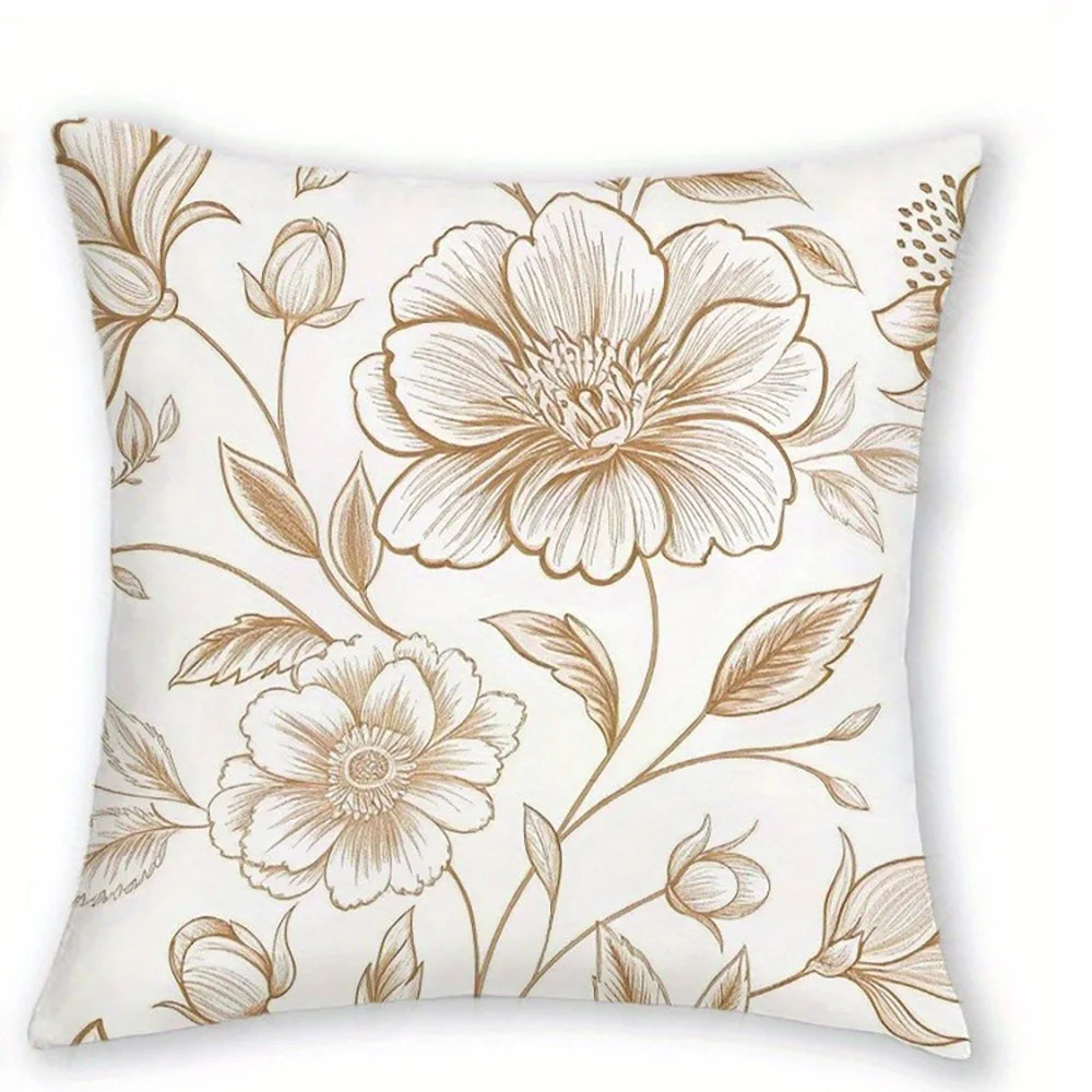 TESS18 - Federa per cuscino divano con stampa floreale