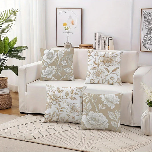 TESS18 - Federa per cuscino divano con stampa floreale