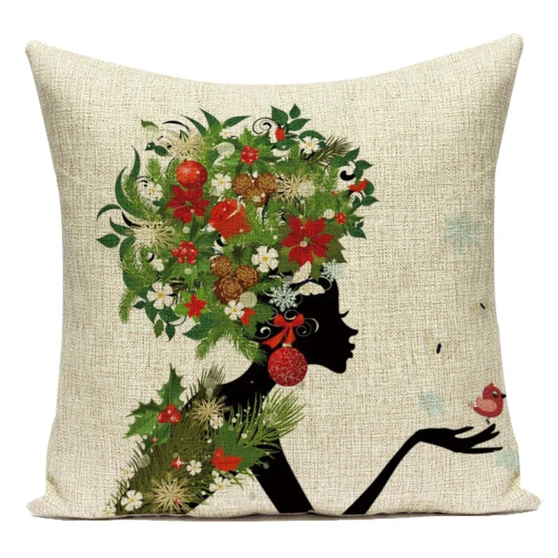 TESS19  - Federa per cuscino decorativo fata dei fiori