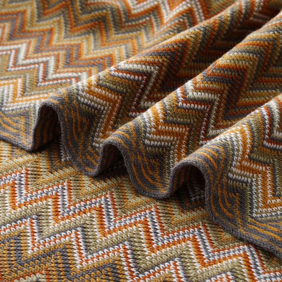 TESL2 - Coperta Boho leggera in maglia con nappe