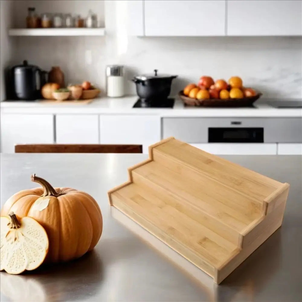 CONS27 - Porta spezie in legno massello a 3 livelli