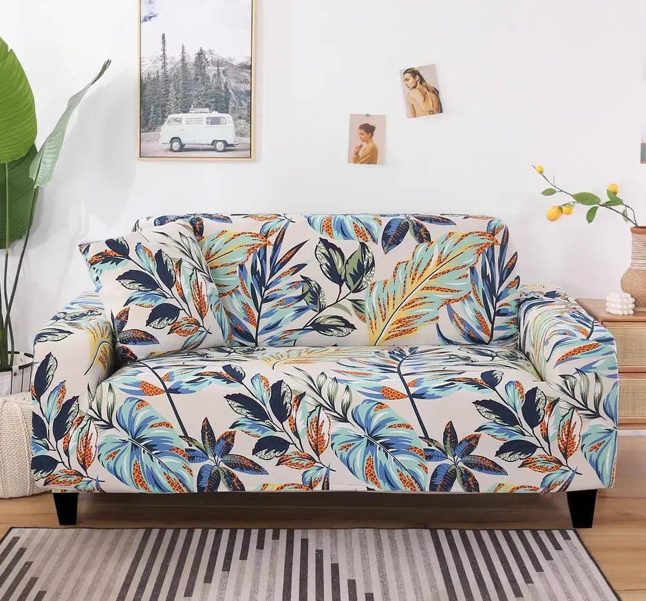 TESS38 - Copridivano elastico antiscivolo motivo stampato