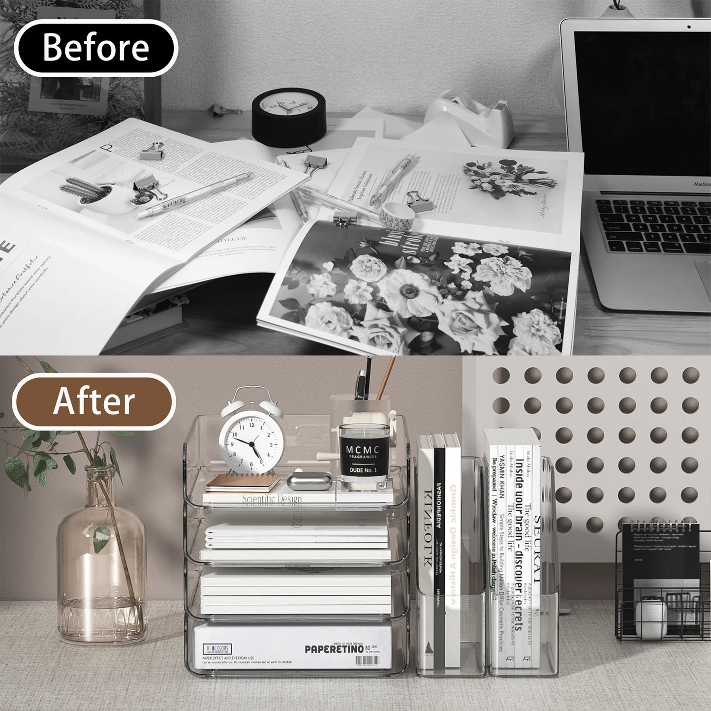 ORGAS5 - Organizer da scrivania con 2 portadocumenti verticali