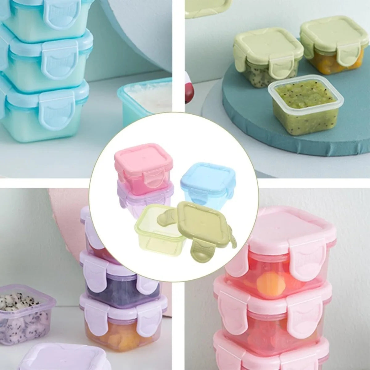 CONS5 - 4 contenitori per alimenti con coperchi ermetici