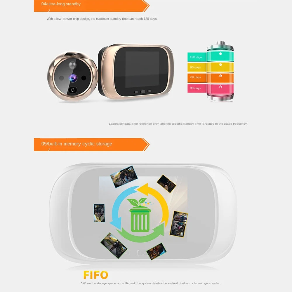 ACCET20 - Videocitofono digitale LCD da 2,8 pollici, spioncino