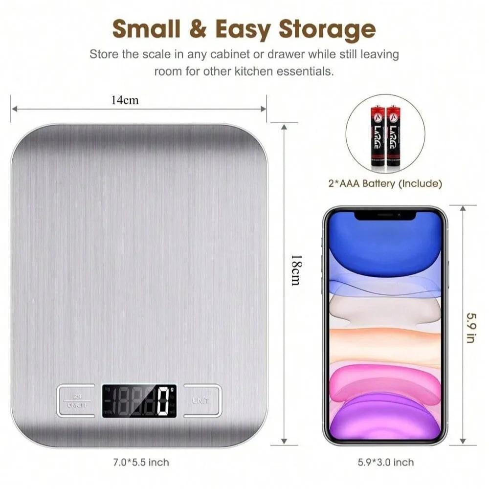 COTS27 - Bilancia da cucina da 10 kg digitale con tara