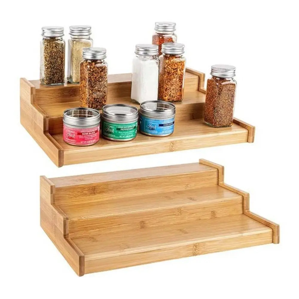 CONS27 - Porta spezie in legno massello a 3 livelli