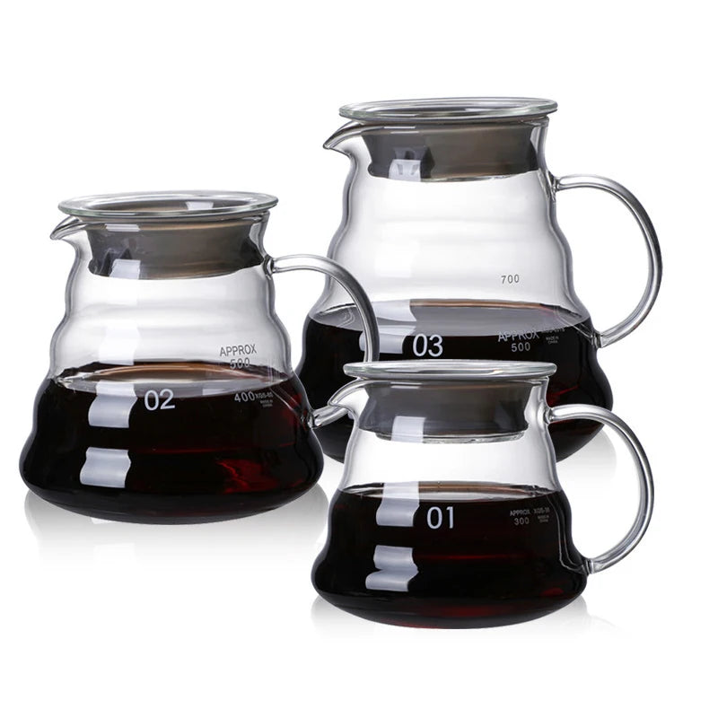 ACCT11 - Caraffa per caffè da 300/500/700 ml, bollitore in vetro trasparente