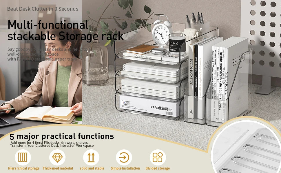 ORGAS5 - Organizer da scrivania con 2 portadocumenti verticali