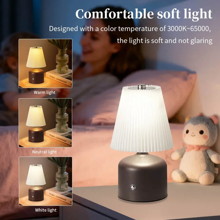 ILLR7 - Lampada da comodino per camera da letto, luce notturna a LED, dimmerabile