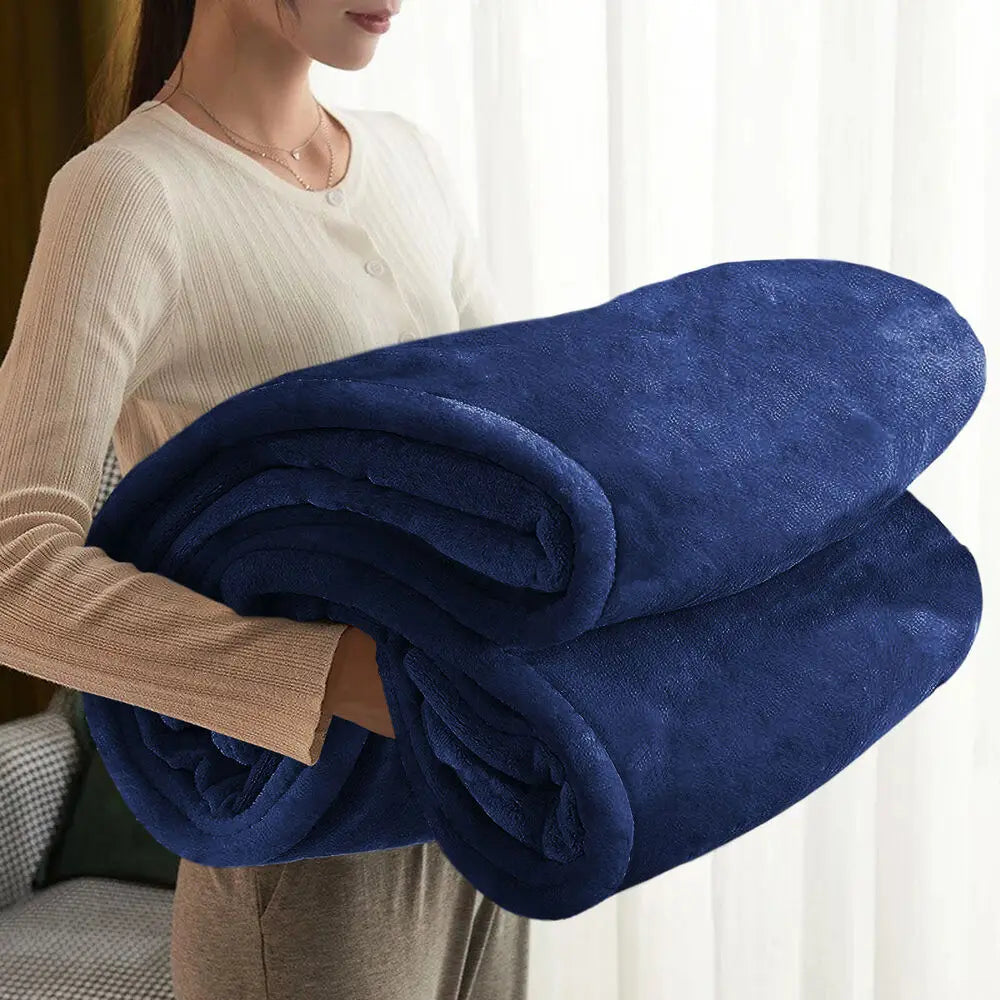 TESL6 - Coperta calda e morbida per autunno inverno in pile leggero