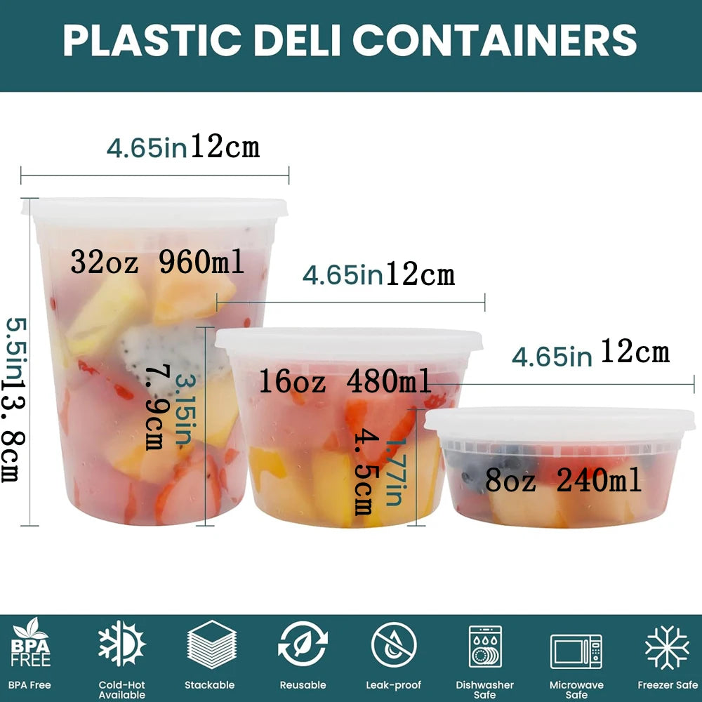 CONS15 - Pacco di contenitori per alimenti con coperchi