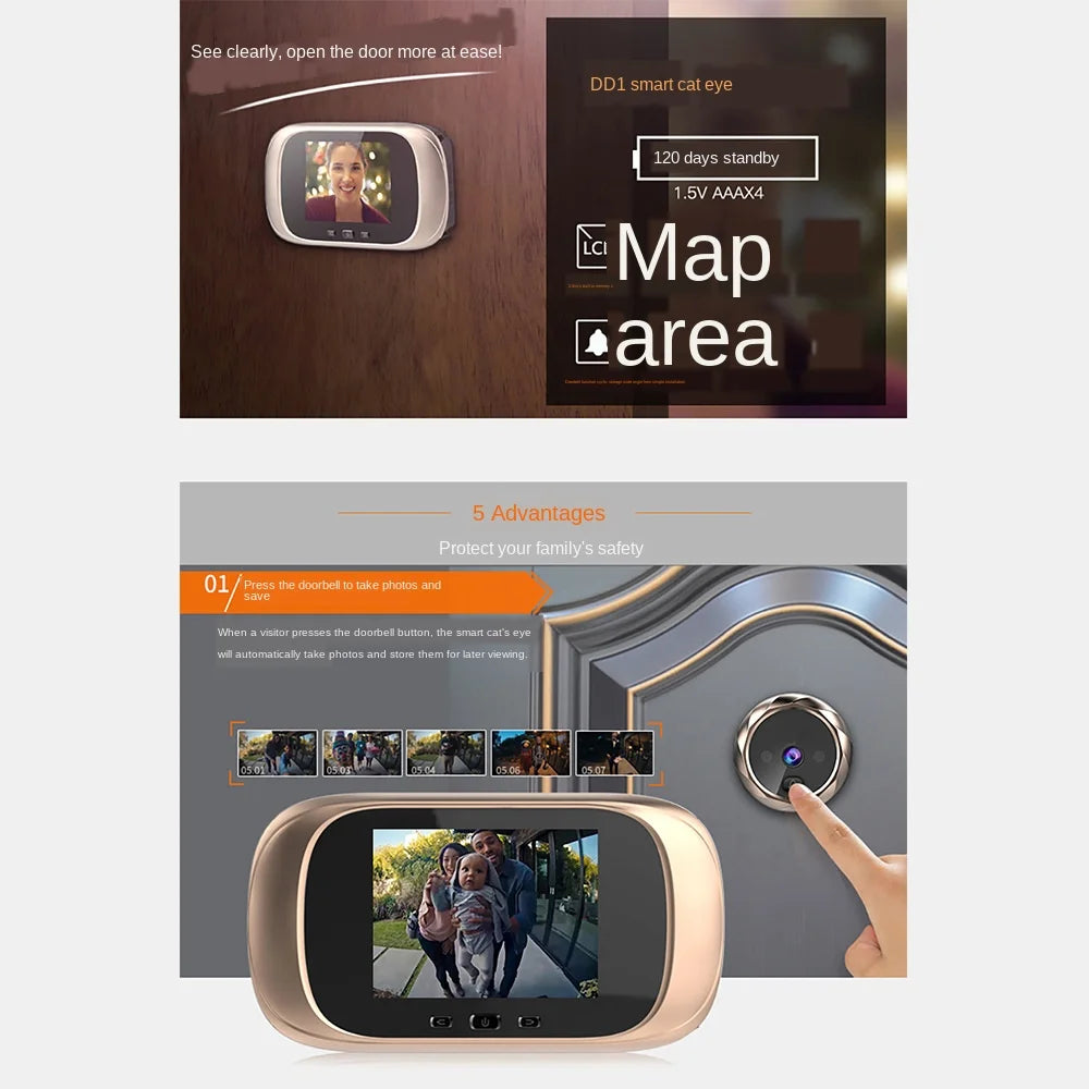 ACCET20 - Videocitofono digitale LCD da 2,8 pollici, spioncino