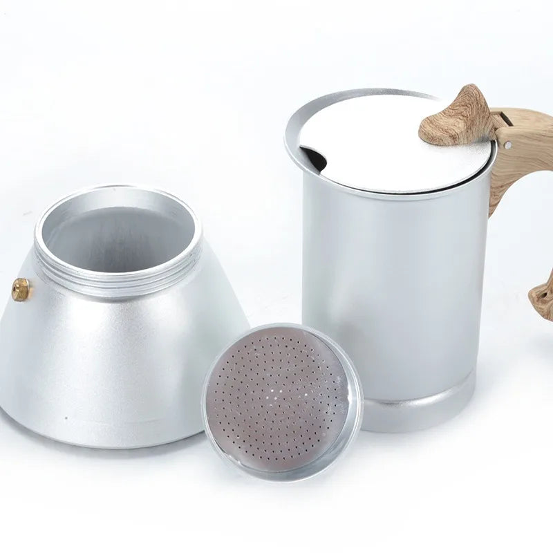 CAFT2 - Caffettiera Moka da 3/6 Tazze Caffettiera in Alluminio