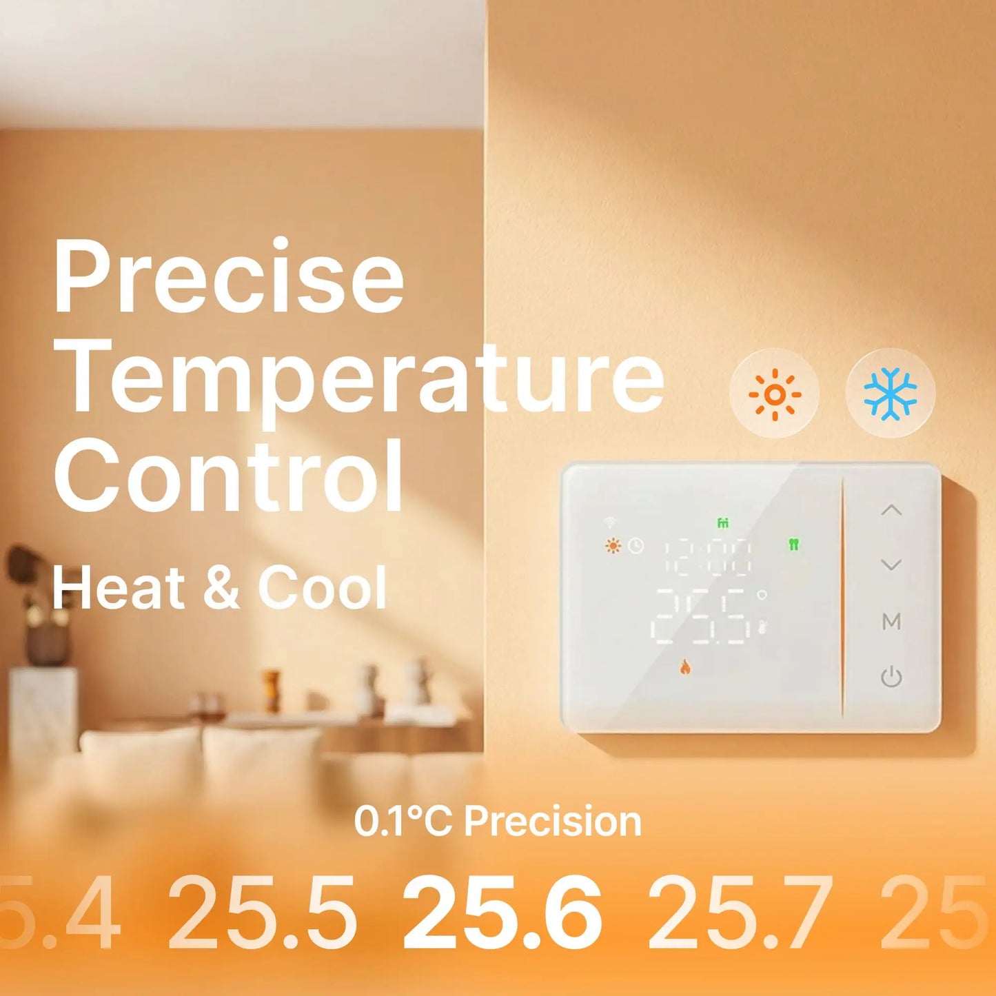 EFFIE5 - Termostato intelligente Tuya per riscaldamento/raffreddamento per caldaia