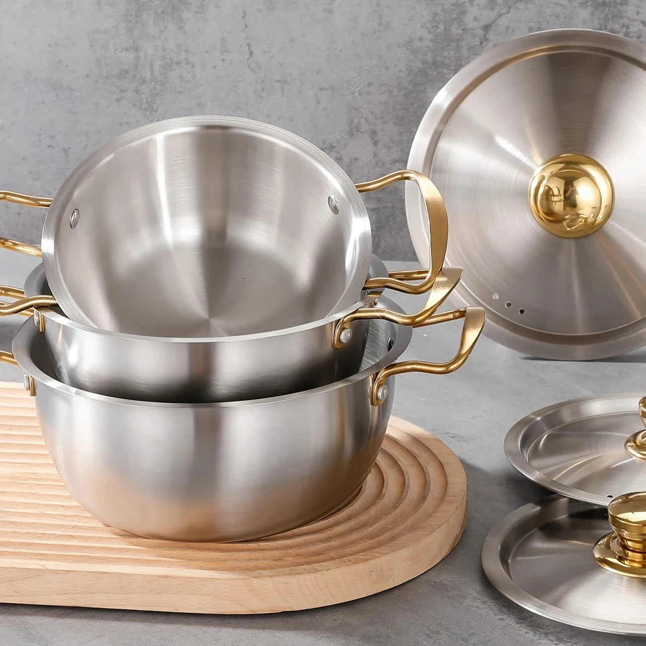 COTS2 - Set di pentole in acciaio inossidabile da 3 pezzi