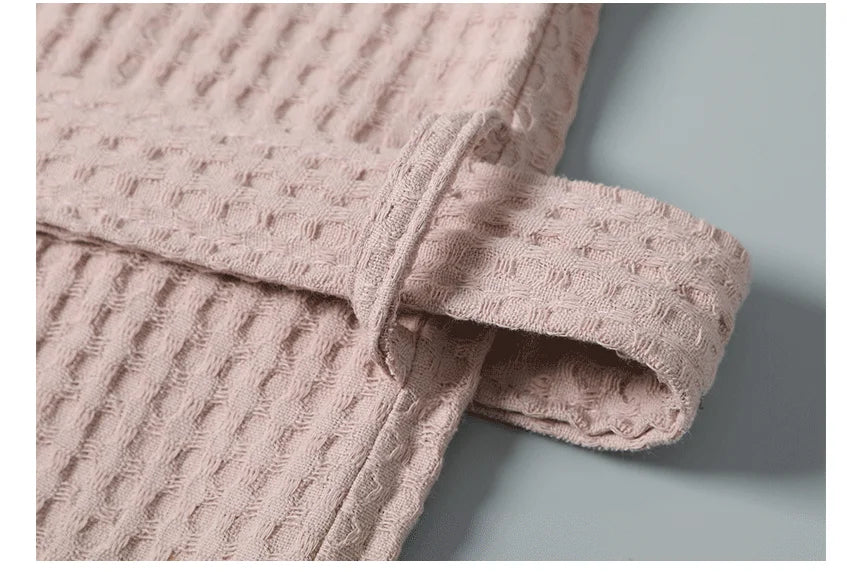 BAGC21 - Accappatoio in cotone da bagno lungo a nido d'ape