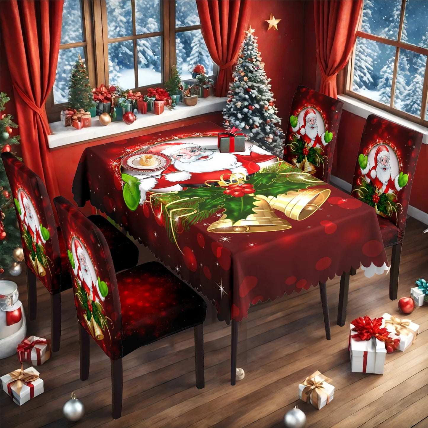 TESC23 - Tovaglia natalizia, antiscivolo, stampa festiva