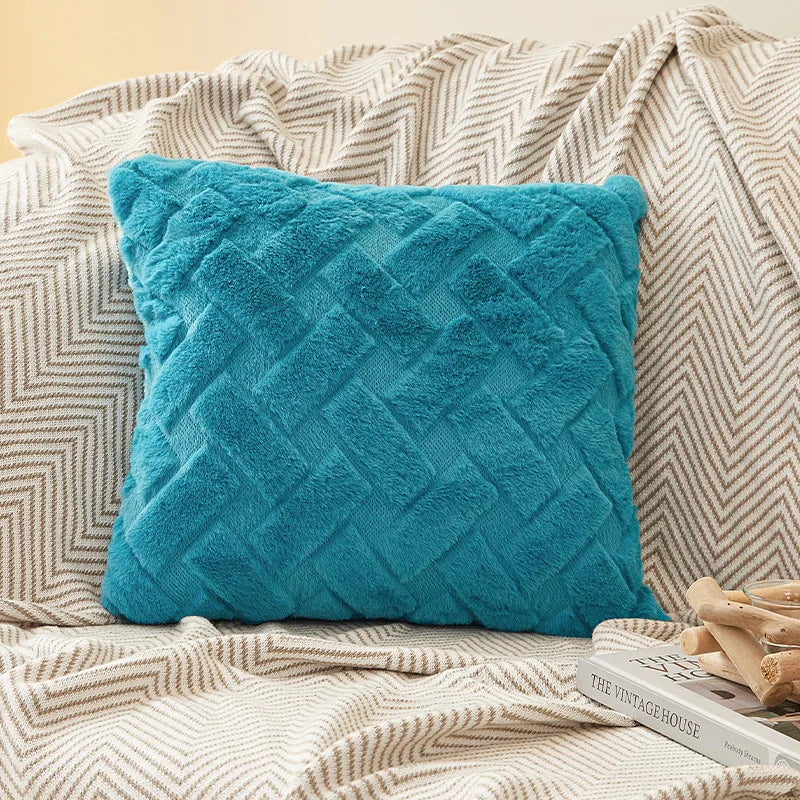 TESS14 - Federa per cuscino in peluche 45x45cm 30x50cm per divano