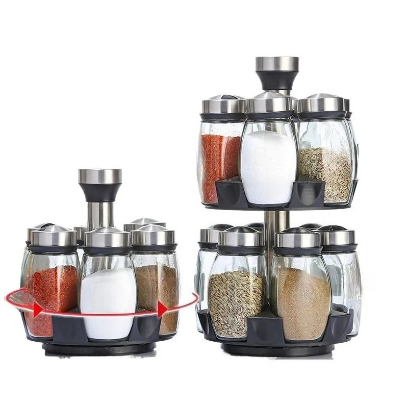 CONS28 - Porta spezie in legno massello a 3 livelli