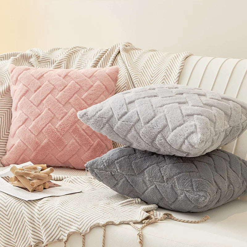 TESS14 - Federa per cuscino in peluche 45x45cm 30x50cm per divano