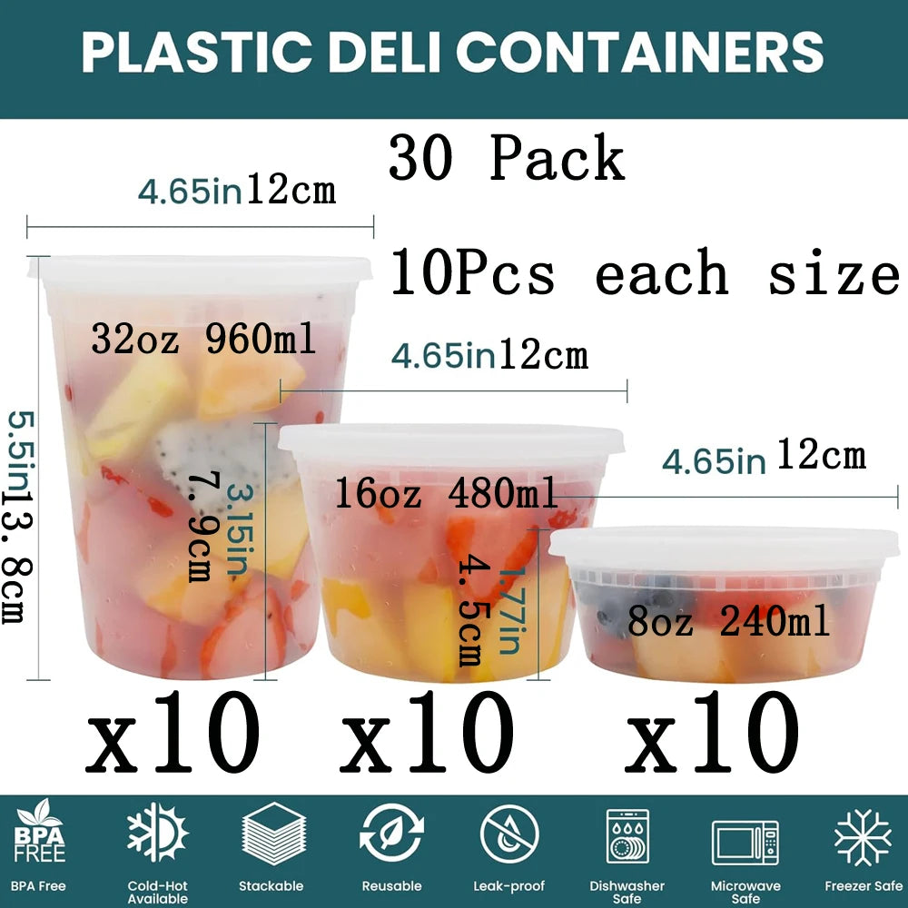CONS15 - Pacco di contenitori per alimenti con coperchi