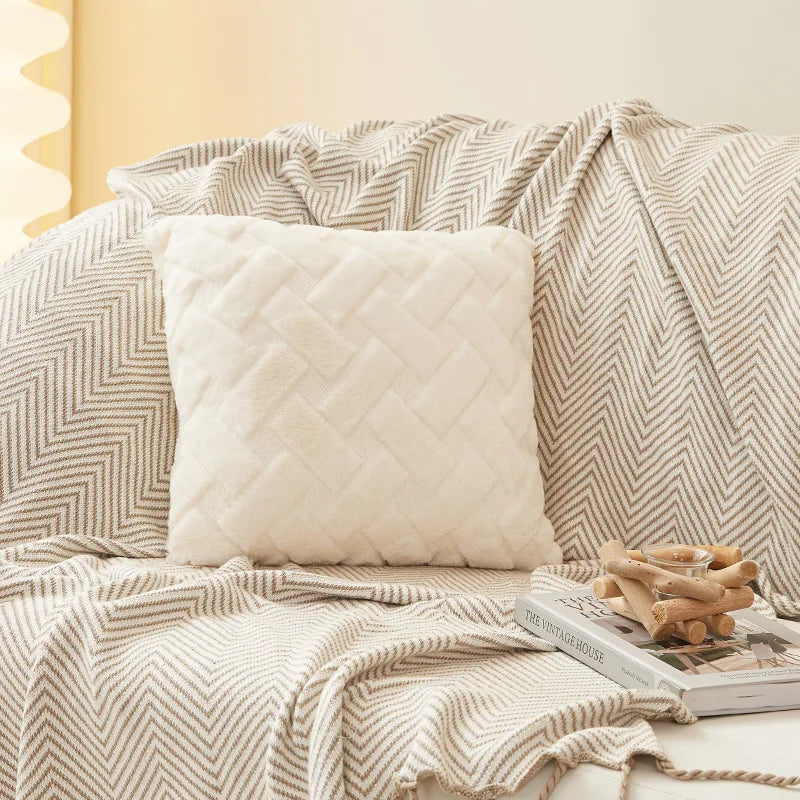 TESS14 - Federa per cuscino in peluche 45x45cm 30x50cm per divano