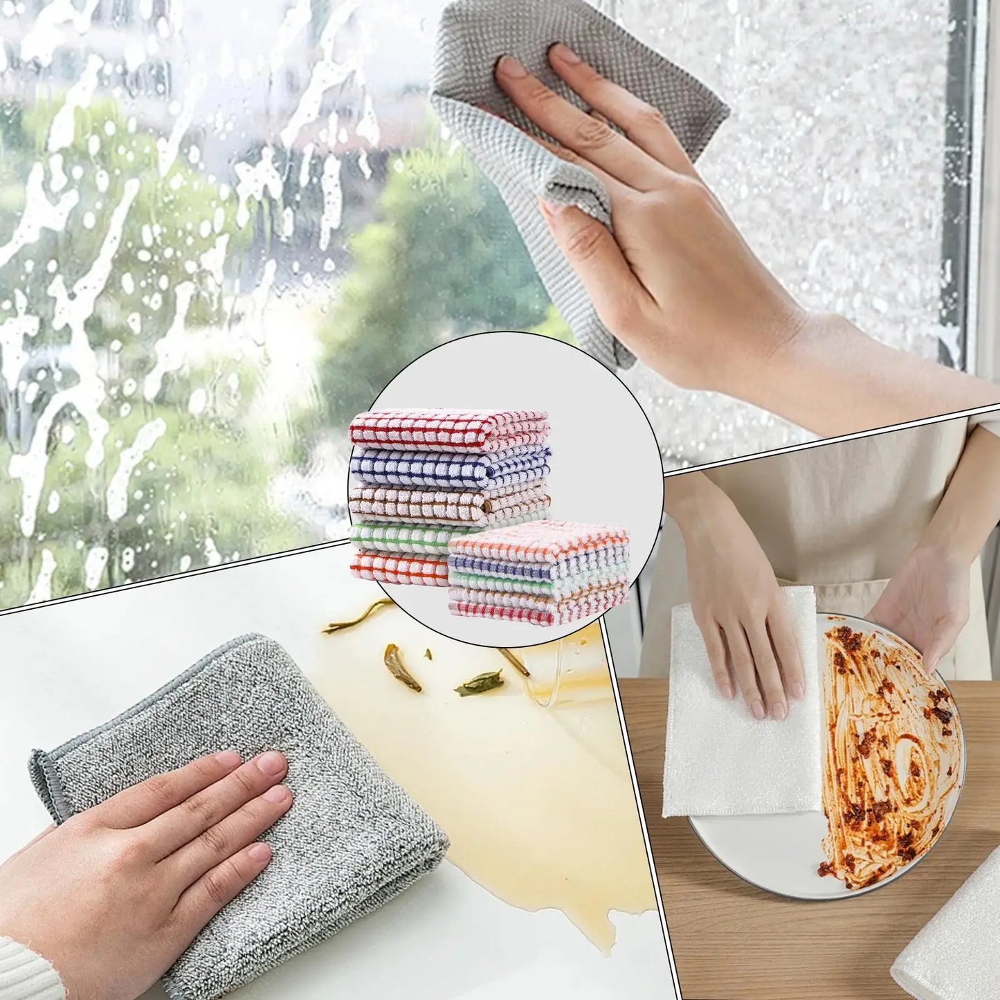 TESC1 -  10 pezzi strofinacci da cucina