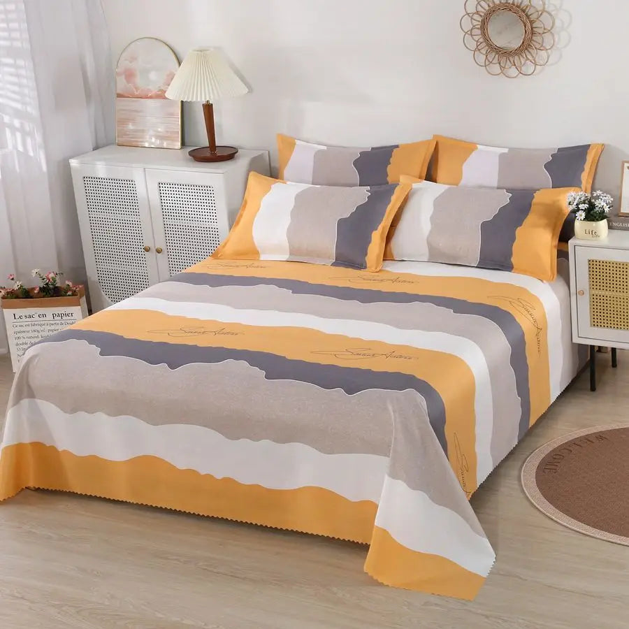 SONN2 - Lenzuolo da letto floreale King size cotone