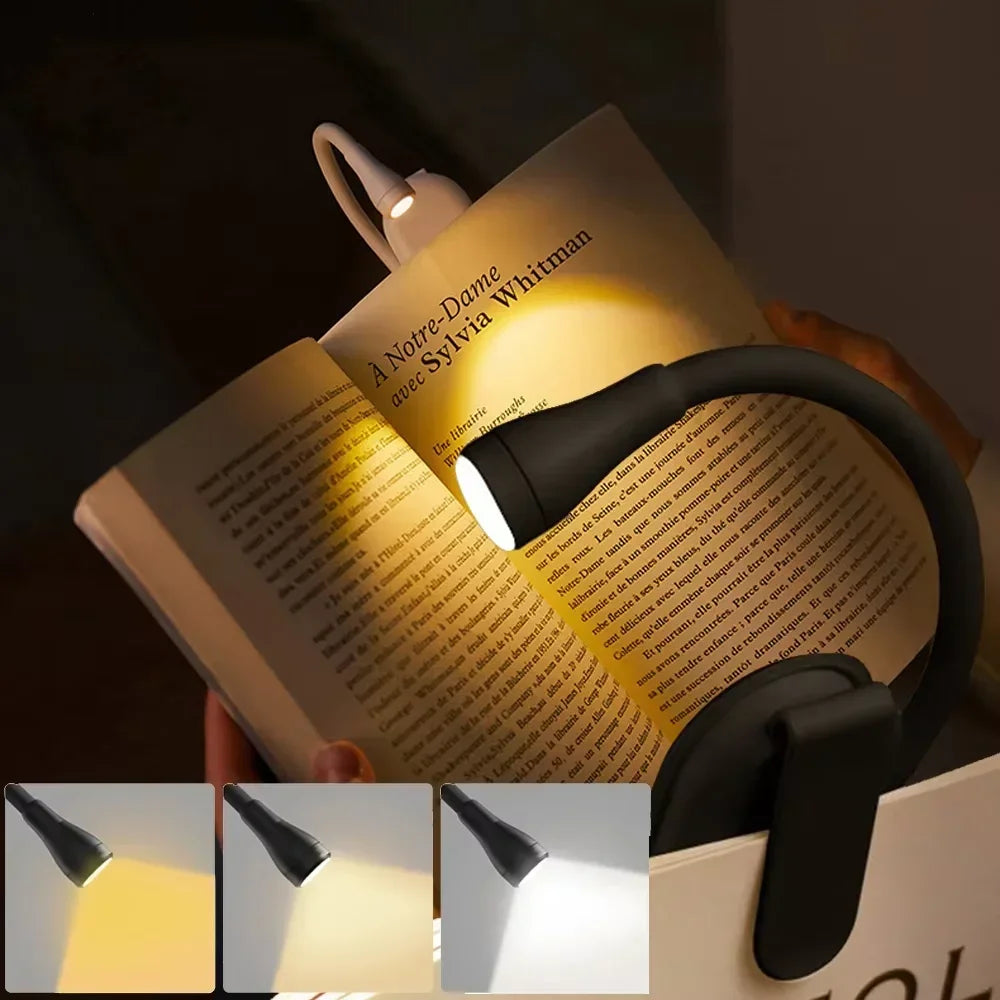 ILLUT3 - Lampada da lettura a LED ricaricabile tramite USB con clip