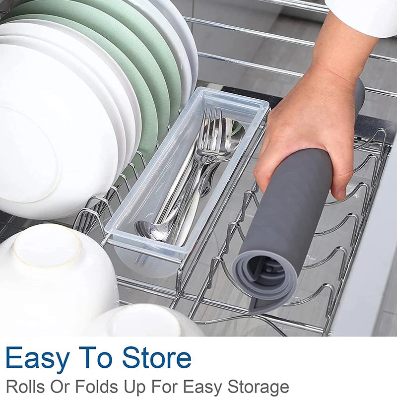 TESC24 - Tappetino scolapiatti pieghevole in silicone