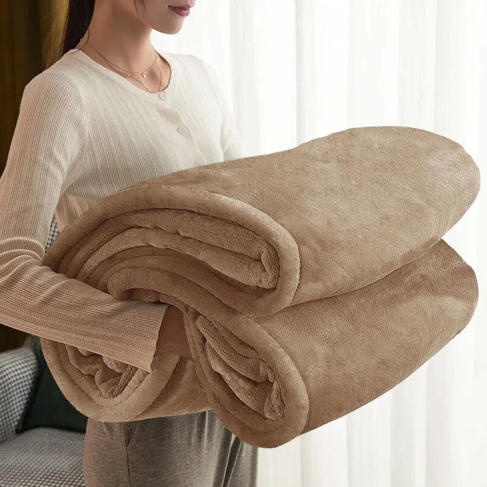 TESL6 - Coperta calda e morbida per autunno inverno in pile leggero