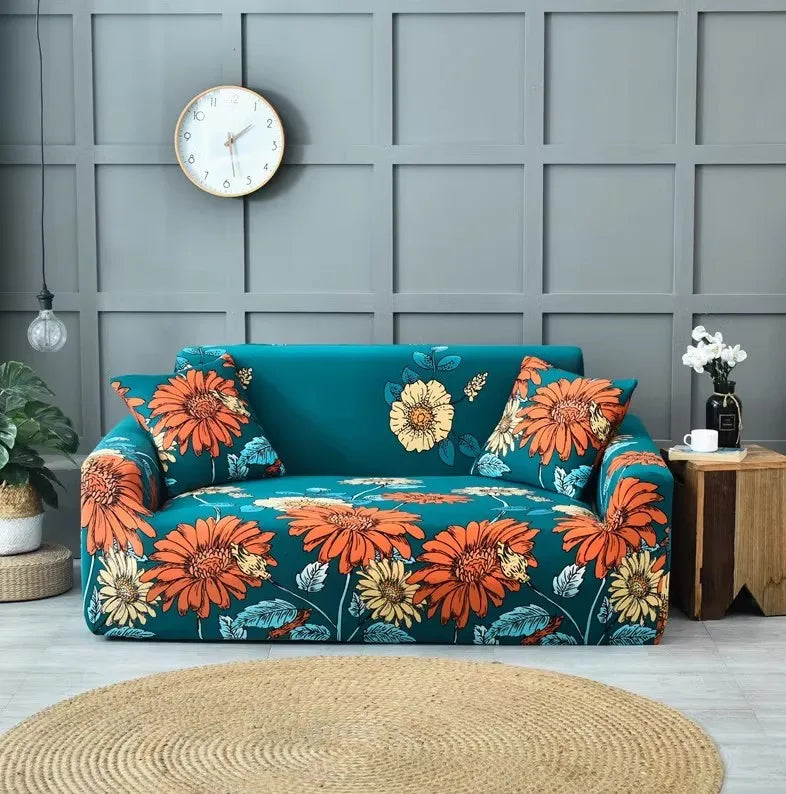 TESS38 - Copridivano elastico antiscivolo motivo stampato