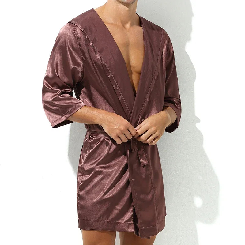 BAGC28 - Accappatoi da uomo estivi a maniche corte